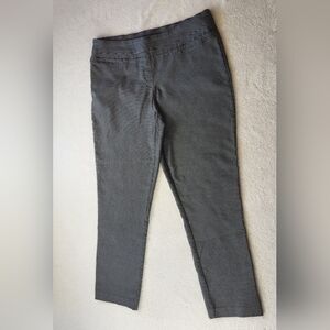 Hilary Radley Pull-On Pants Black/White Squared Print Women's Size 16